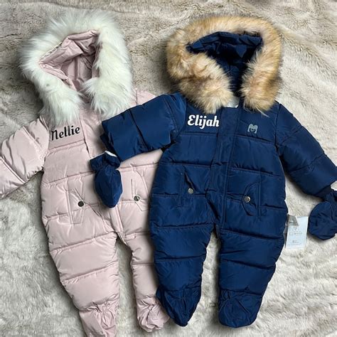 personalised baby snowsuit